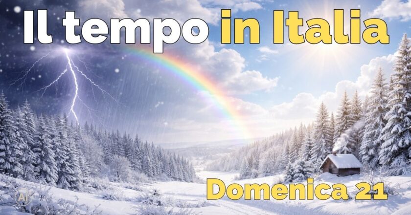 Previsioni meteo valide per l’intera giornata di domani, domenica 21 dicembre 2025