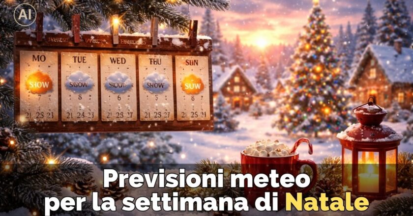 Previsioni meteo valide da domenica 21 dicembre 2025 fino a giovedì 25 dicembre 2025