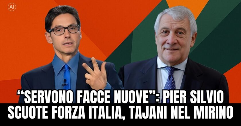 Pier Silvio “pungola” Tajani sul rinnovamento: si scatena il dibattito interno al partito